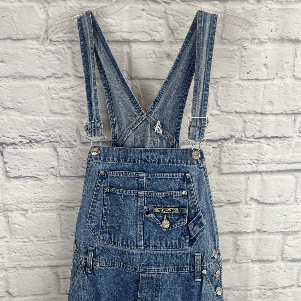 Vintage 90s No Excuses Denim Indie Streetwear Thrashed Overalls Size M READ - Picture 6 of 16